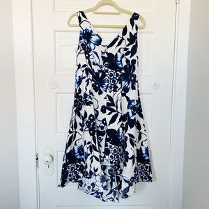 Blue White Floral High Low Eliza J Dress